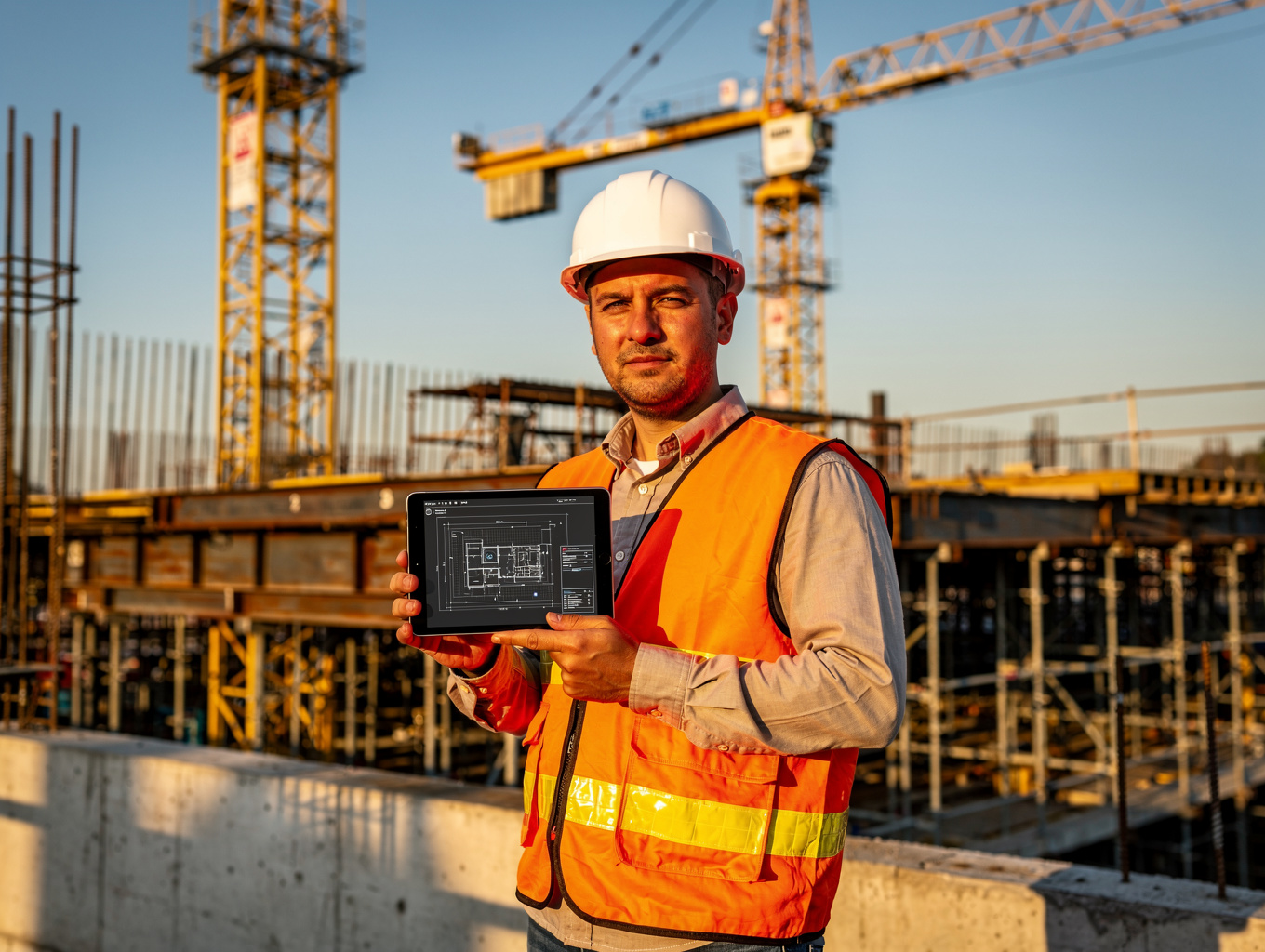 Construction worker on building site