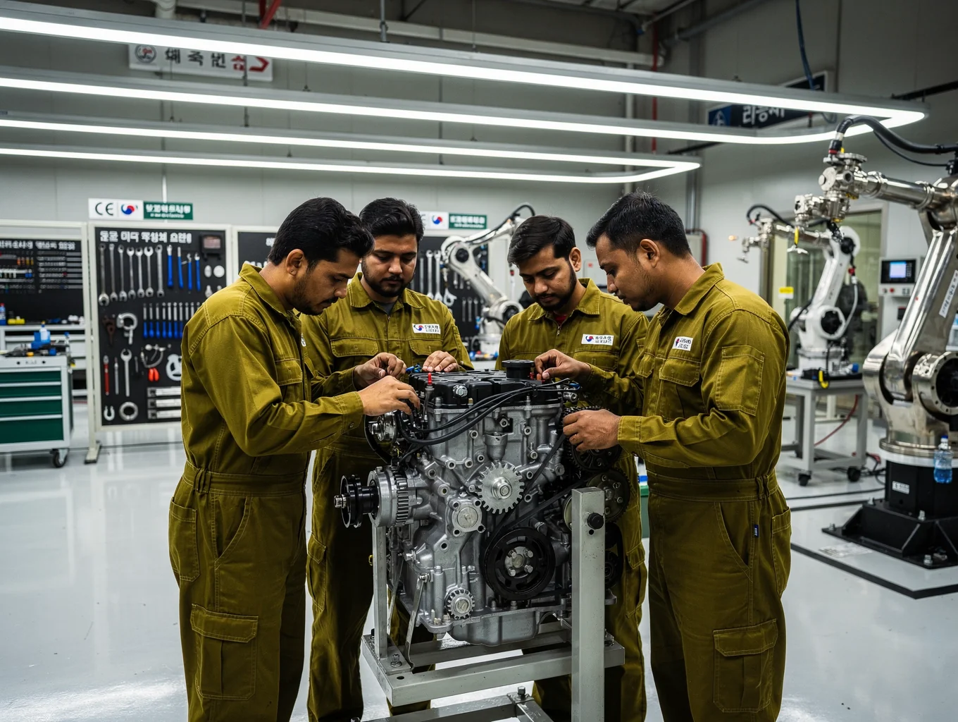 South Korean precision automotive workshop and assembly bay